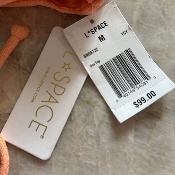 NWT L*Space Dax In Tangerine Bikini Top - Picture 6 of 11
